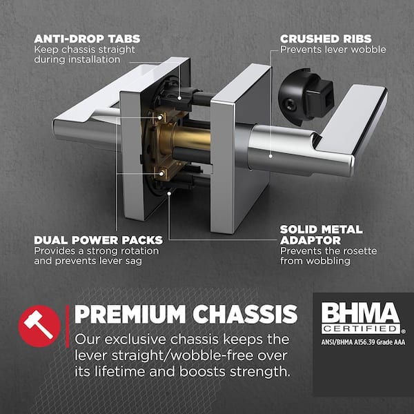 プラットホーム Satin Nickel Ladera Lever (Square) - Hall/Closet | Kwikset