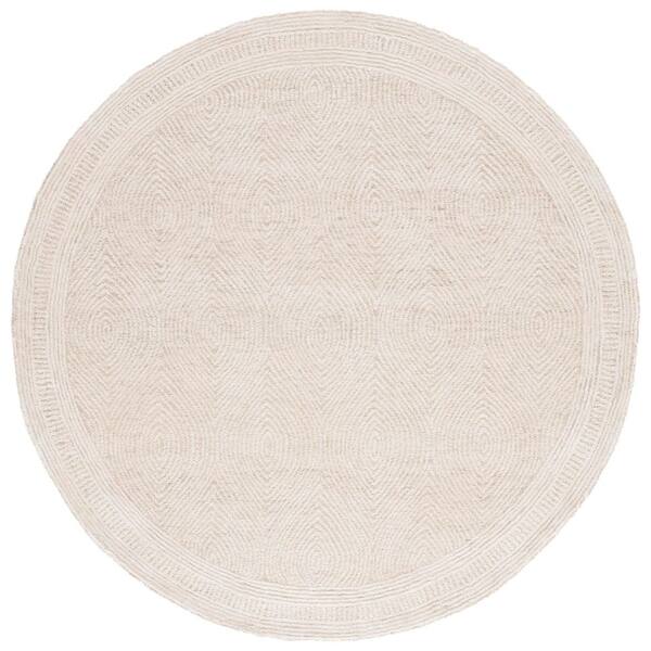 SAFAVIEH Abstract 6 ft. x 6 Ivory/Beige Geometric Round Rug ABT340A-6R ...