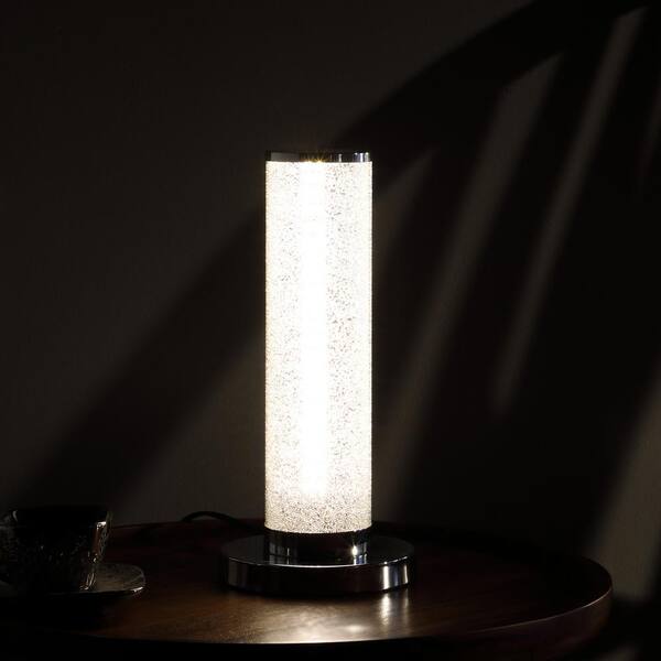 LED Illuminari White Crystal Sandrocks Column Floor Lamp 49 In 