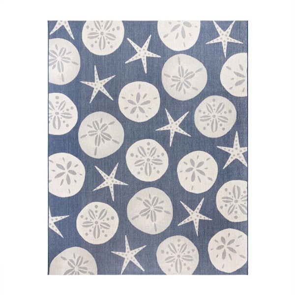 Paseo Starfish Navy 9 ft. x 13 ft. Indoor/Outdoor Area Rug