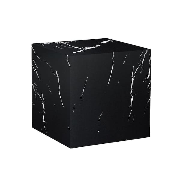Sudzendf Black MDF Square Outdoor Side Table 1-Piece