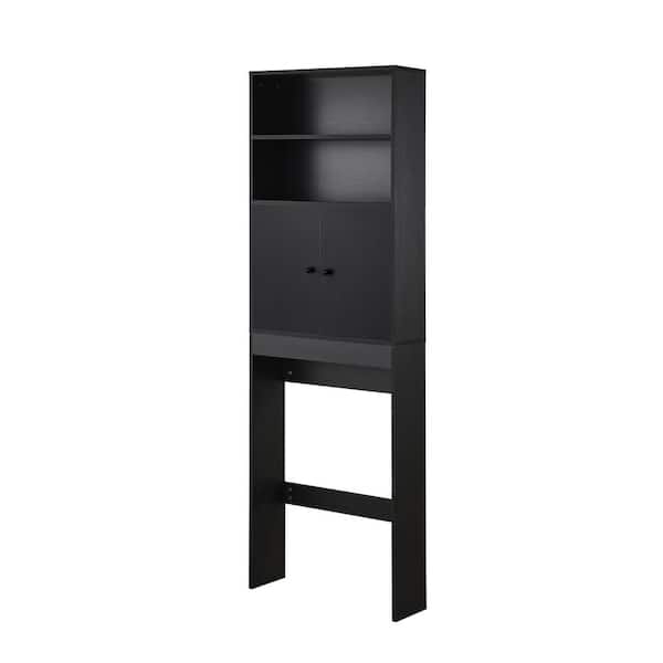 Hausvita 23.62 in. W x 8.27 in. D x 65.39 in. H Bathroom Storage Wall Cabinet in Black