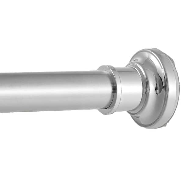 30 in. to 120 in. Heavy Duty Adjustable Spring Rods for Bathroom, Long Curtain Rod, Tension Shower Curtain Rods, Silver