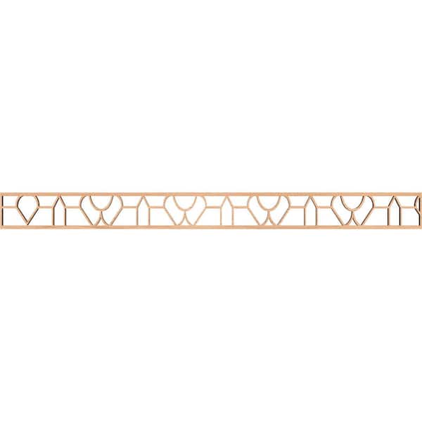Ekena Millwork Whitechapel Fretwork 0.375 in. D x 46.375 in. W x 4 in. L Hickory Wood Panel Moulding