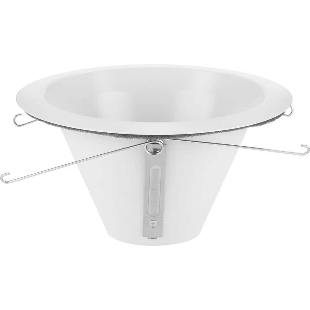 White Aluminum 6" Recessed Open Trim for Shallow Housing
