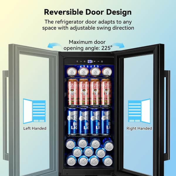 Tylza 15 in. 145-Cans Single Zone Built-in Beverage Refrigerator