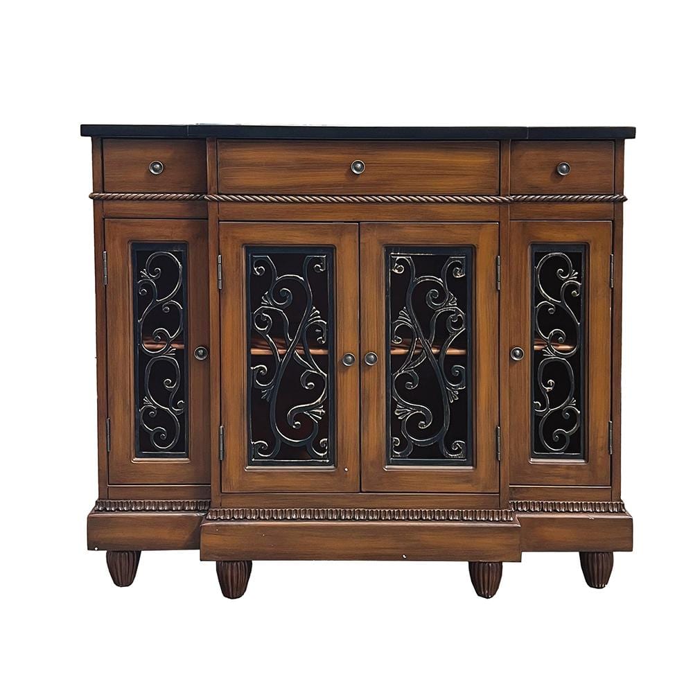 Vidi Oak and Antique Bronze 45'' Console Table with Storage