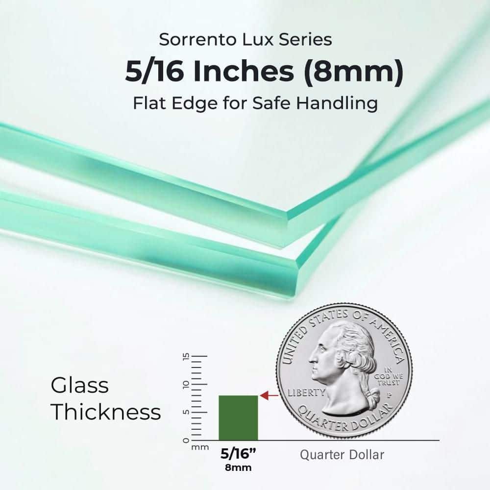 48" x 70" Chrome Semi-Frameless Sliding Shower Door with Clear Glass