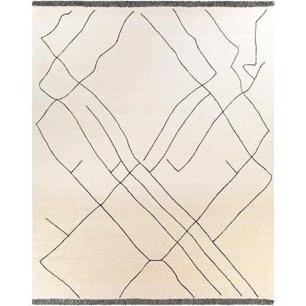 Artistic Weavers Reeves Cream/Black Modern 9 ft. x 12 ft. Indoor Area