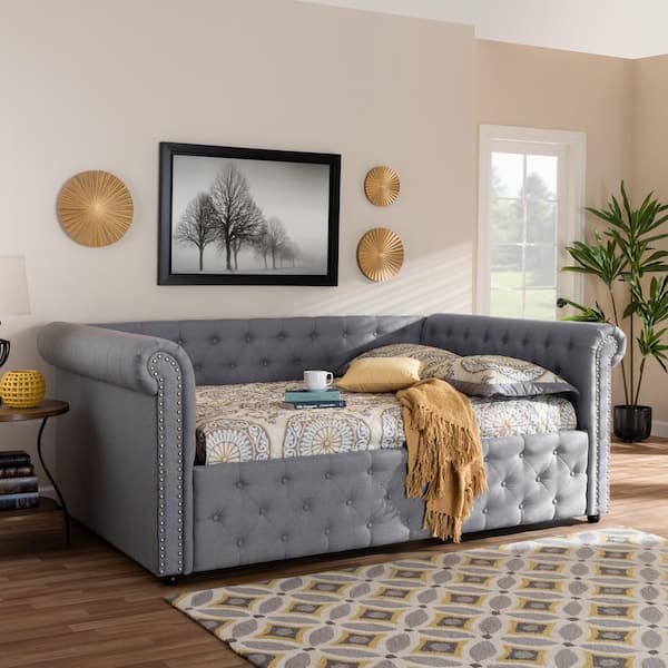 Baxton Studio Mabelle Gray Full Daybed 154 9484 HD The Home Depot