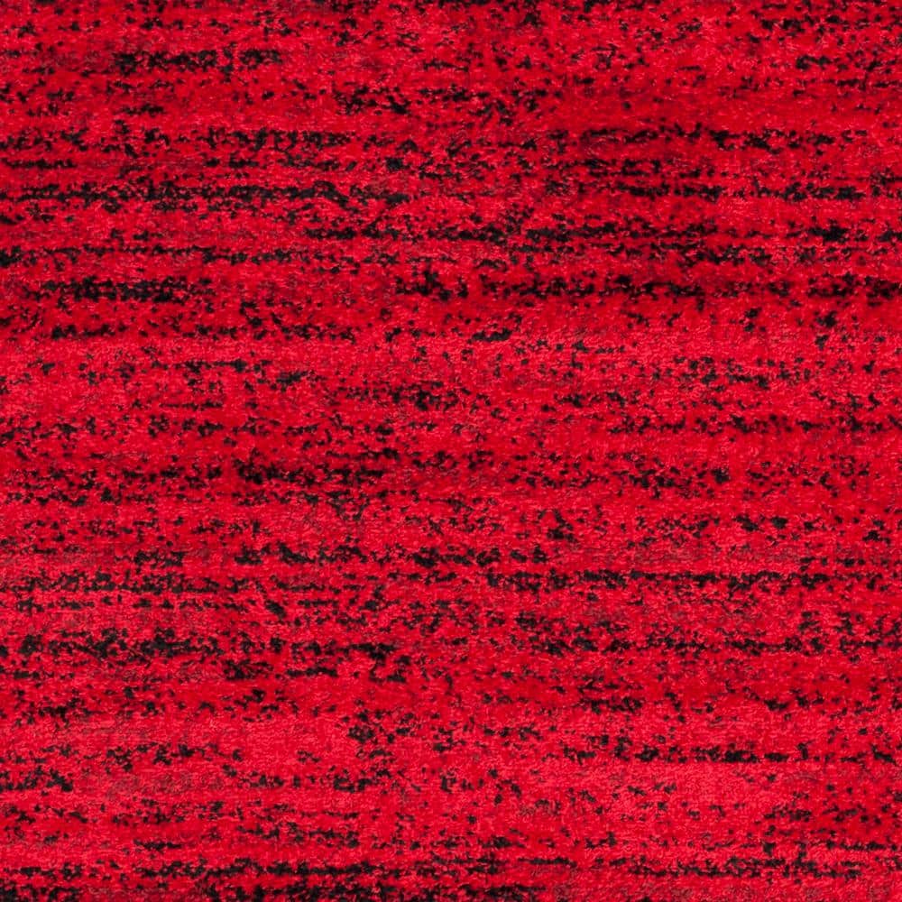Chic Lodge Red & Black 4' Square Synthetic Area Rug