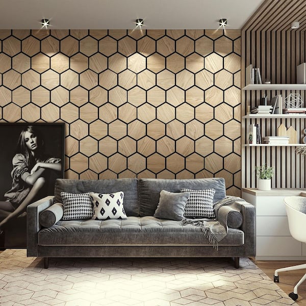 4-Pcs Natural Oak Acoustic Wall Panels