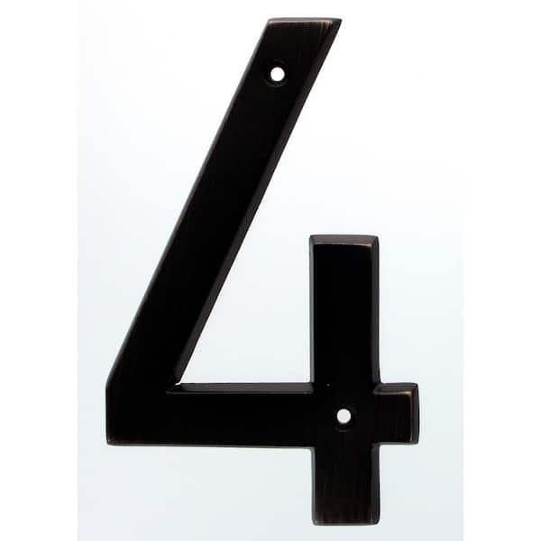 Distinctions 6 in. Old World Bronze Style Black Number 4