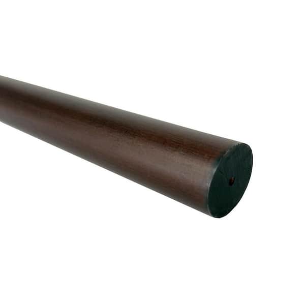 Mix and Match 96 in. x 1-3/8 in. Dia Smooth English Walnut Single Non-Telescoping Wood Curtain Rod