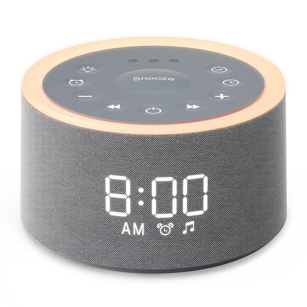 White Digital Plastic Sound Machine with Night Light, Alarm Clock, 29 ...