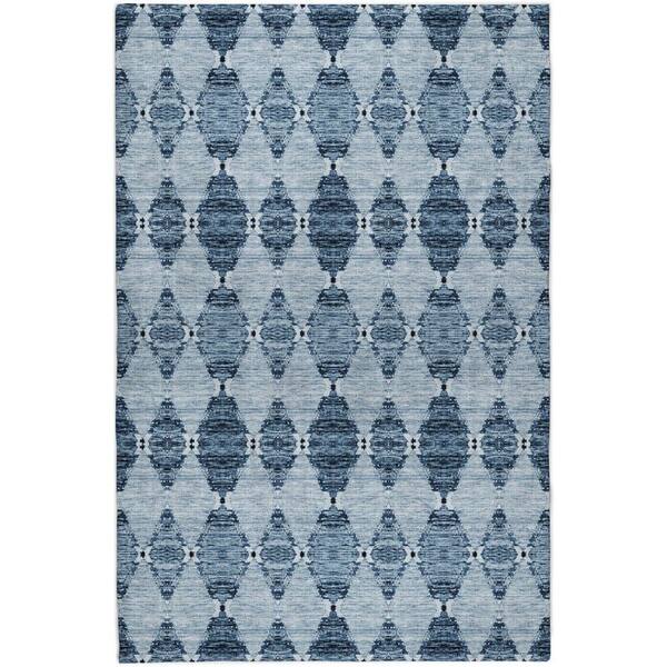 Dream Shag Premium Machine Washable Abstract ADS610 Blue 10 ft. x 14 ft. Area Rug