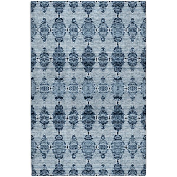 Dream Shag Premium Machine Washable Abstract ADS610 Blue 9 ft. x 12 ft. Area Rug