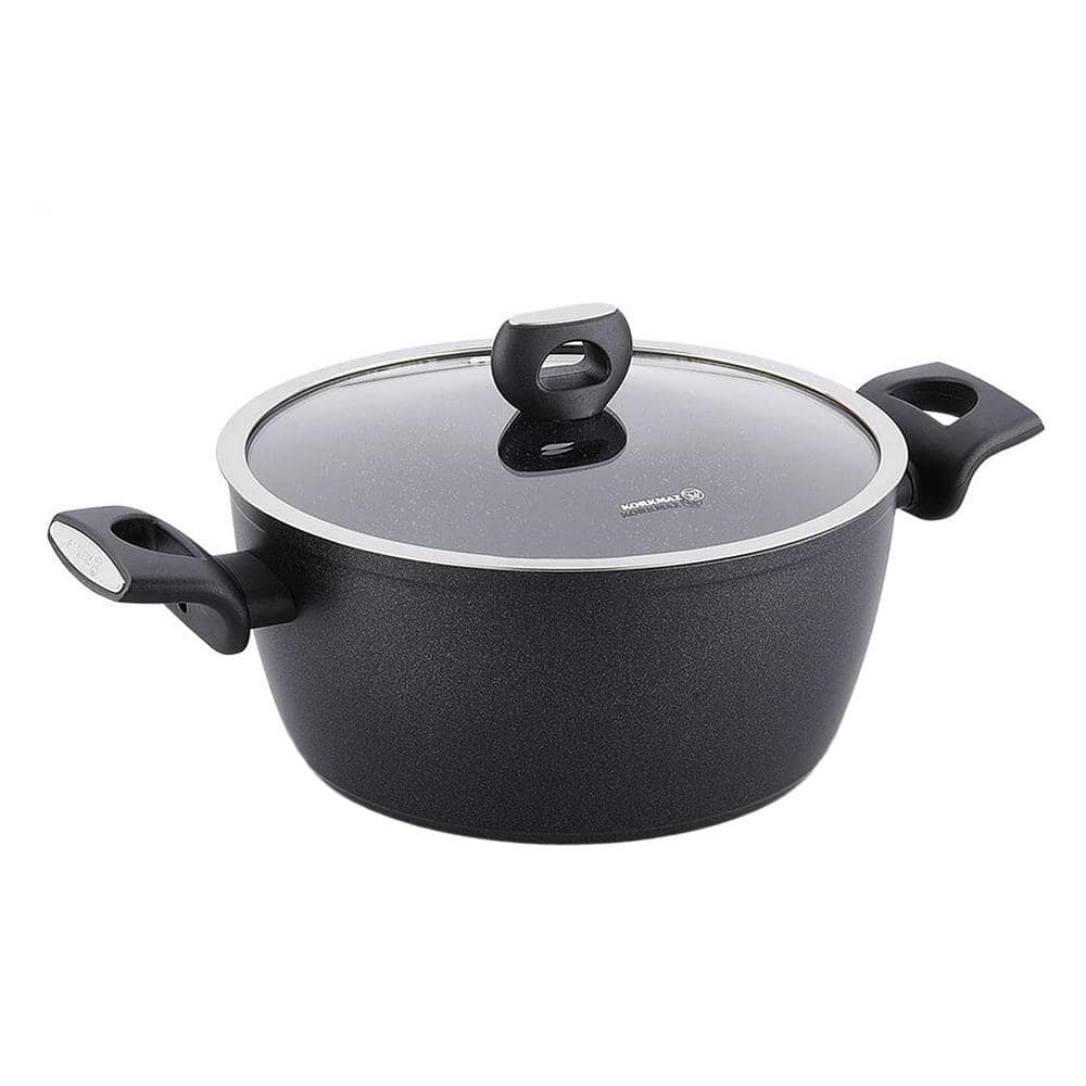 Korkmaz Nora 7-Piece Black Aluminum Nonstick Cookware Set