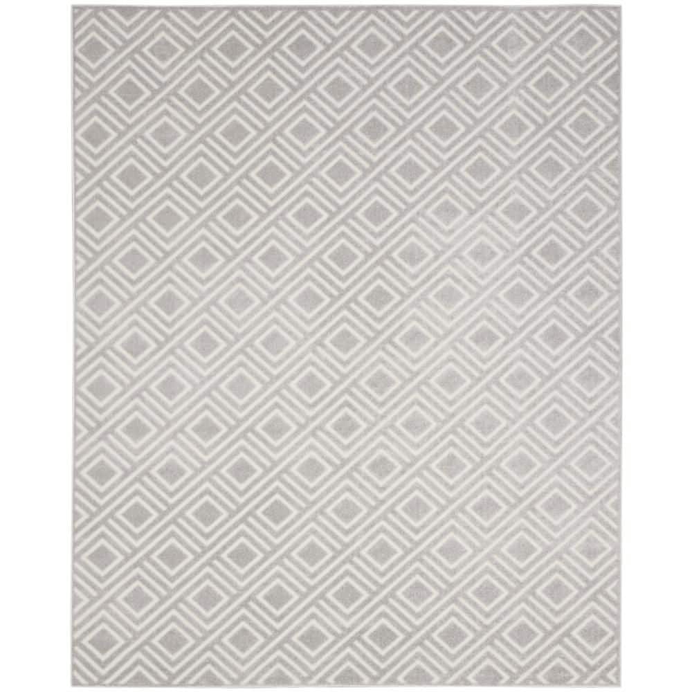 Nourison Casual Light Grey 9 ft. x 12 ft. Checker Contemporary Area Rug ...