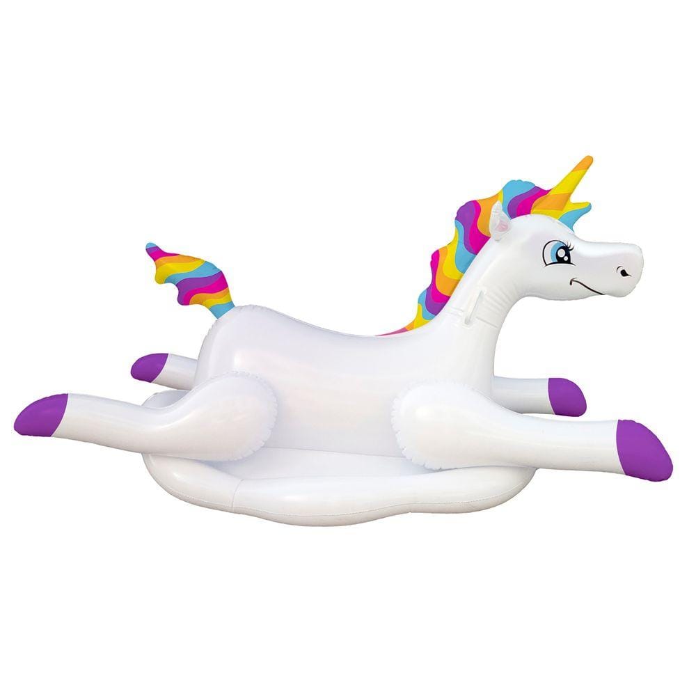 Blue Wave Cloud Rider Rainbow Unicorn Inflatable Ride-On Pool Float NT2697  The Home Depot