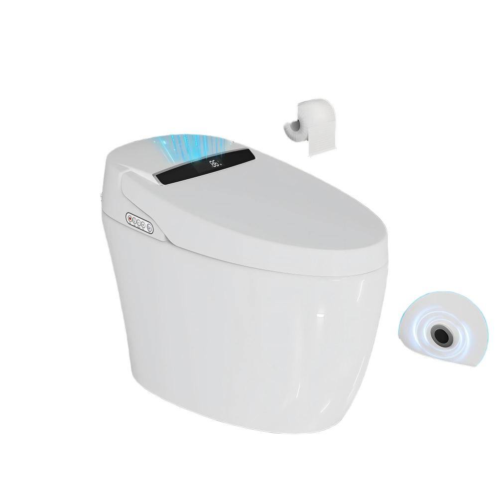 Elongated Smart Toilet Auto Flush,3 Adjustable Heated One Piece Toilet for Bathrooms-Electric Modern Tankless Toilet price history on PriceWatchPro