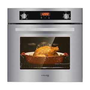 24 in. Built-In Single Natural Gas Wall Oven with Rotisserie, Digital Display in Stainless Steel, CSA Approved