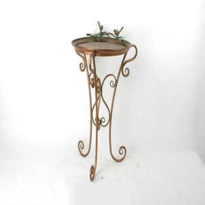 20 in. Shallow Copper Birdfeeder And Tray With Three Leg Stand