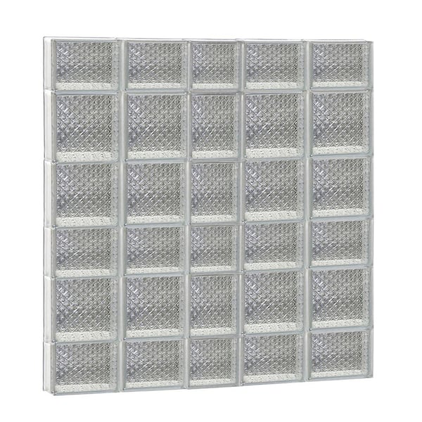 Clearly Secure 36.75 in. x 40.5 in. x 3.125 in. Frameless Diamond Pattern Non-Vented Glass Block Window