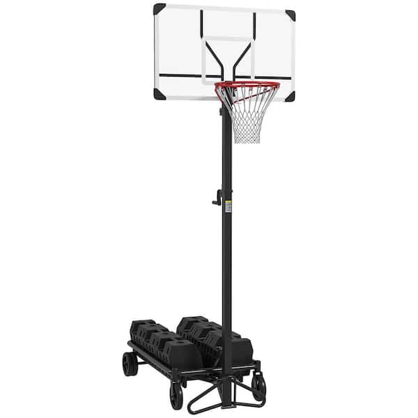 Soozier 4.3-10.2 ft. Height Portable Basketball Hoop for Teenagers, Youth and Adults, Black