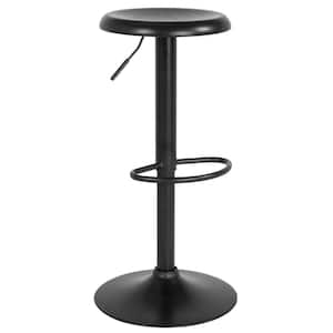 31 in. Adjustable Height Black Bar Stool