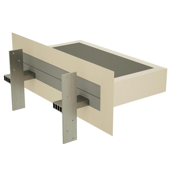 THE ORIGINAL GRANITE BRACKET 18in. x 14in. x 4in. The Original Floating Shower Bench Kit with XPS Concrete Gray Mesh Board- Shower Bench Wall Bracket