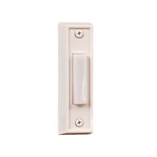 Wired Surface Mount White Finish Doorbell Push Button with Illuminated LED Chime Button