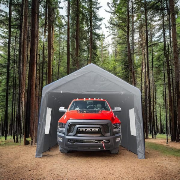 12 ft. x 20 ft. Heavy Duty Outdoor Car Canopy Carport Portable Garage Sand