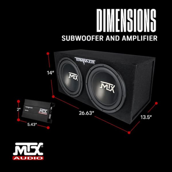 MTX 12 1200-Watt Dual Loaded Car Subwoofer Audio Sub plus Box