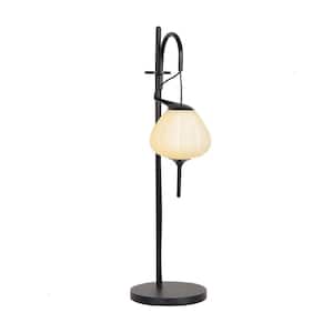 Lecce 19.5 in. Black Indoor ETL Certified Integrated LED Table Lamp with 4-Way Touch Sensor Base and Frosted Glass Shade