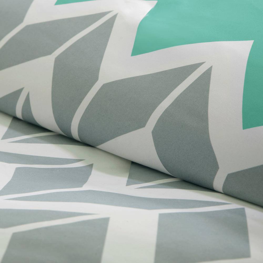 Teal and Gray Microfiber Twin Reversible Comforter Set
