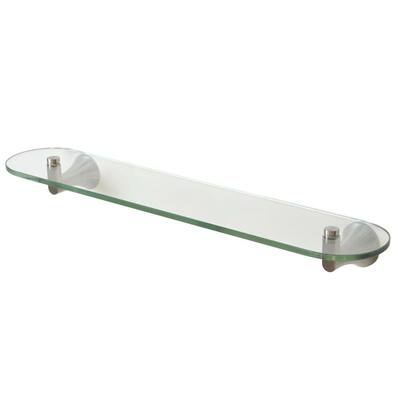 Lewes 24 in. Wall-Mounted Glass Shelf in Brushed Nickel