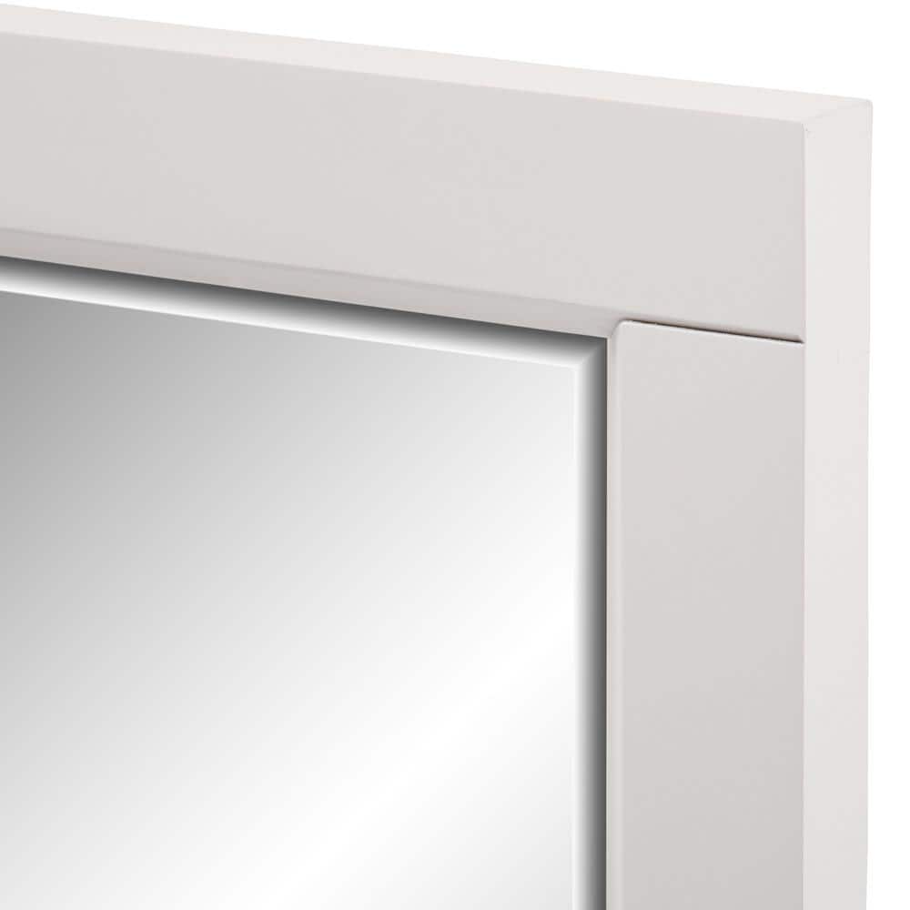 Highclere Size 33 in. W x 36 in. H Rectangular Framed Wall Mount Bathroom Vanity Mirror in White