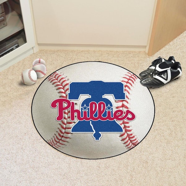 FANMATS Philadelphia Phillies Baseball White 2 ft. x 2 ft. Round Area Rug  29052 - The Home Depot