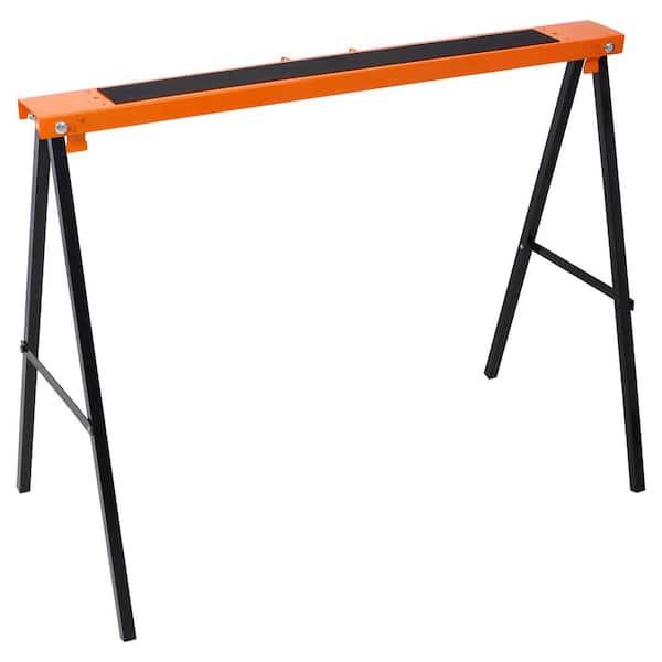 2-Piece Saw Horses, Folding Portable Work Horse, Convenient Handle in Orange and Black