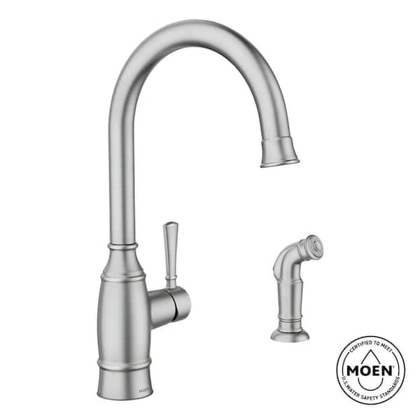 Noell Single-Handle Standard Kitchen Faucet with Side Sprayer in Spot Resist Stainless