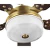 Progress Lighting Tempt 52 in. Indoor Integrated LED Vintage Brass Transitional Ceiling Fan with Remote for Living Room and Bedroom P2578-16330K