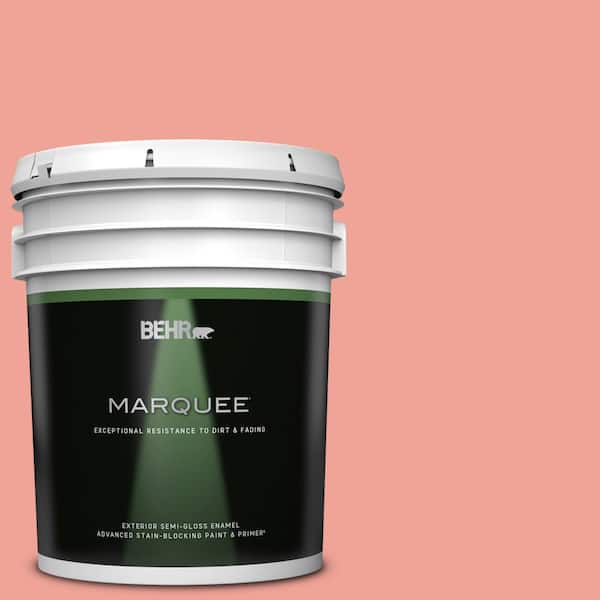 BEHR MARQUEE 5 gal. #170D-4 Peach Tile Semi-Gloss Enamel Exterior Paint & Primer