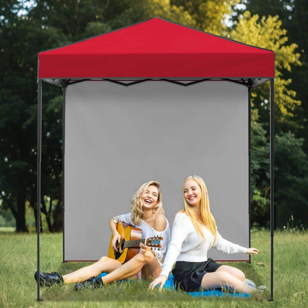 6 ft. x 4 ft. Portable Pop-up Canopy Shelter w/ Carrying Bag Adjustable Leg Sidewall Water-resistant for Outdoor, Red price history on PriceWatchPro