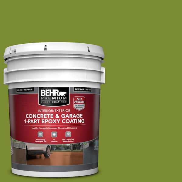 5 gal. #P360-7 Sassy Grass Self-Priming 1-Part Epoxy Satin Interior/Exterior Concrete and Garage Floor Paint