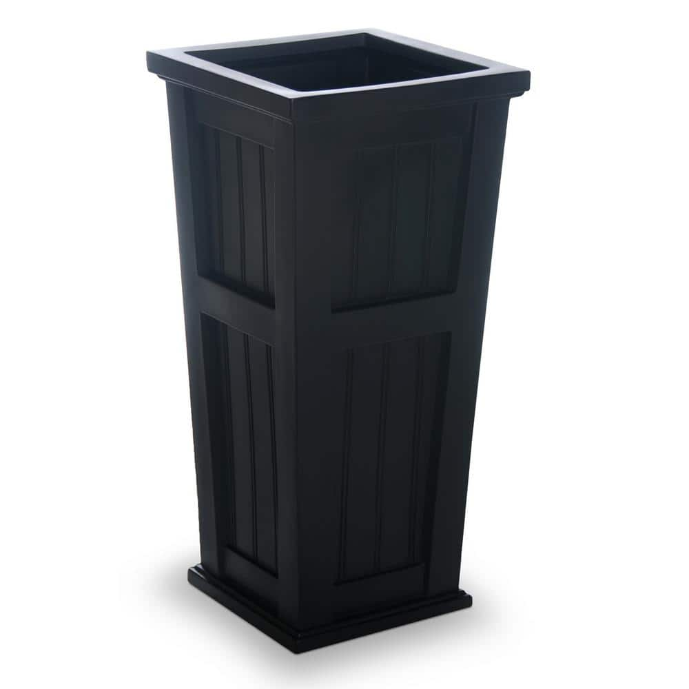 Mayne Cape Cod 32 In. Tall Self-Watering Black Polyethylene Planter ...