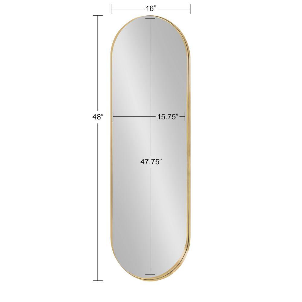 Gold Full-Length Oval Capsule Wall Mirror