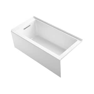 Underscore 60 in. Left Drain Rectangular Alcove Bathtub with Integral Apron and Integral Flange in White