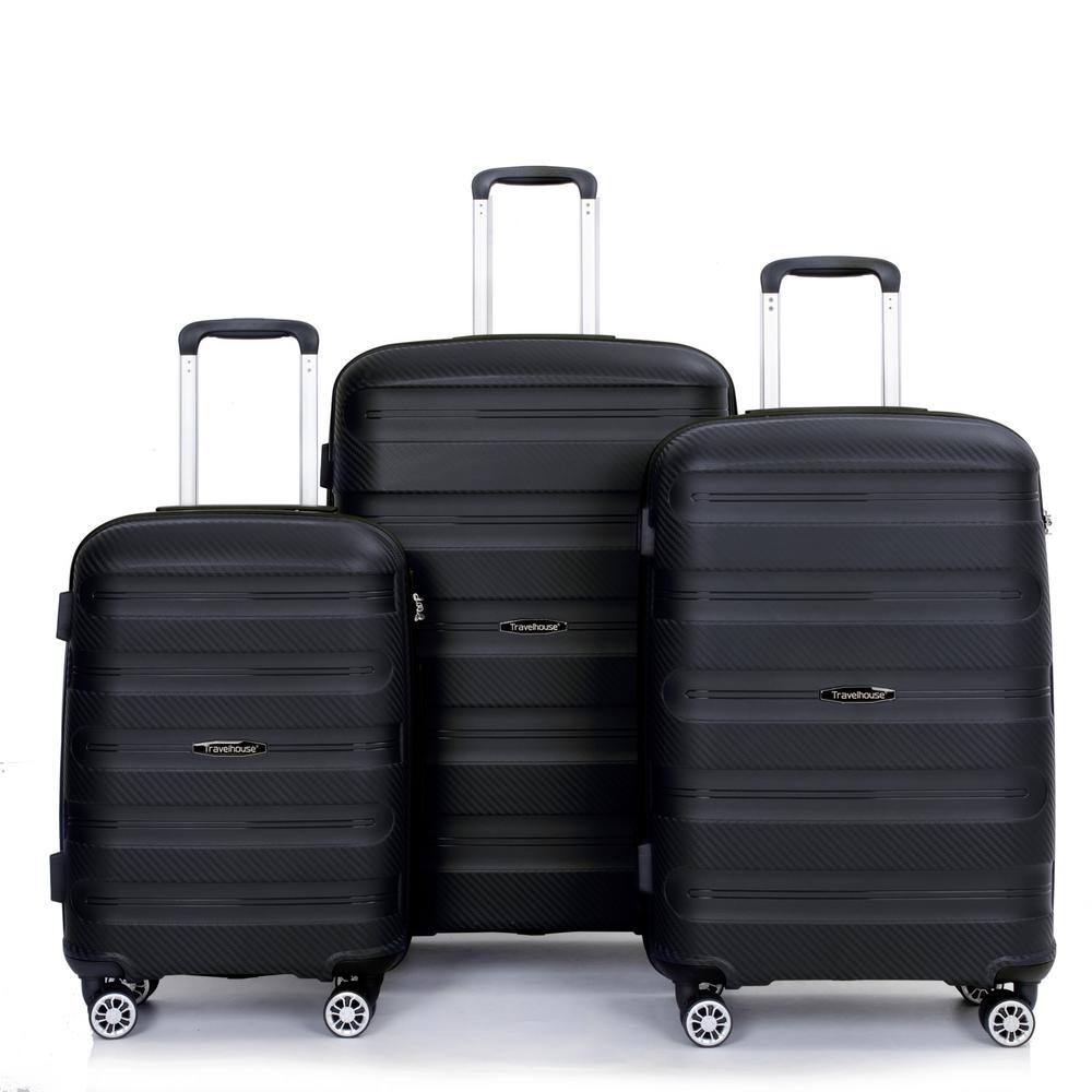 3-Piece PP Luggage Sets Lightweight Durable Suitcase with TSA Lock (20/24/2