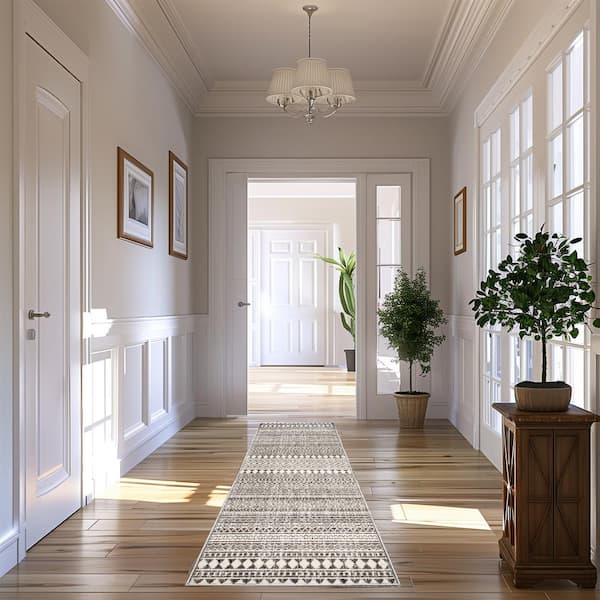 nuLOOM Catherine Henna Tribal Bands Gray 9 ft. x 12 ft. Area Rug